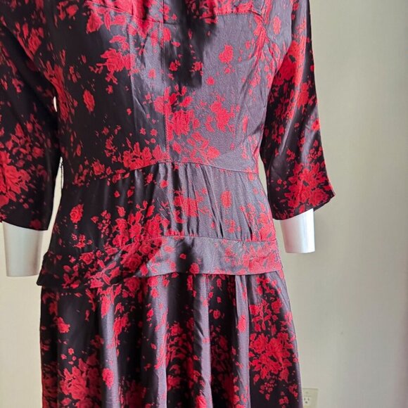 Vintage A Dress Town 50s does 40s Midi Floral Dress S - Picture 6 of 12